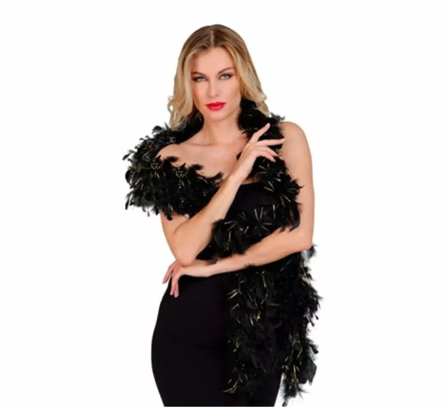 Translation missing: es.Boa de Plumas con espuma dorada de 1,80 m y 50 g en varios colores
