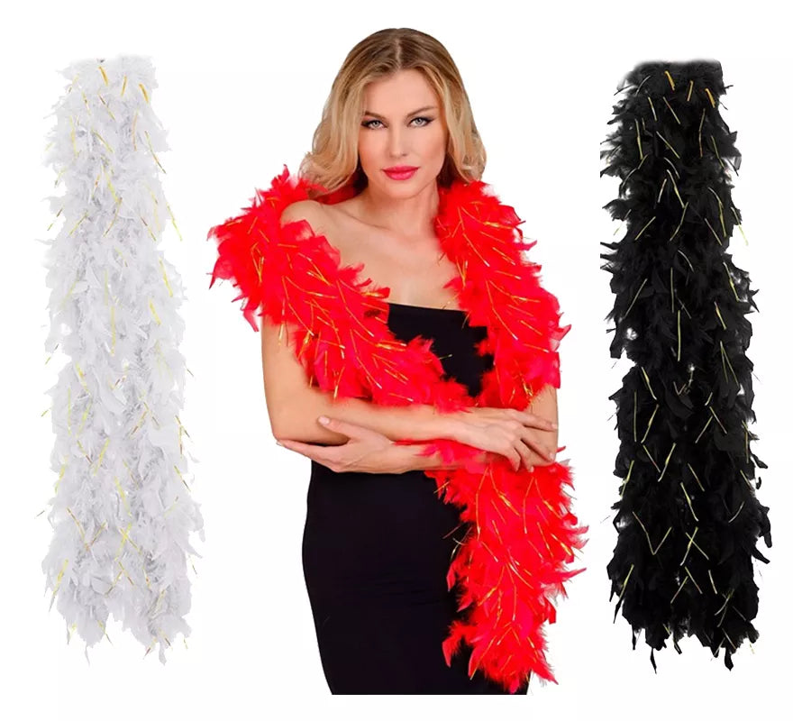 Translation missing: it.Boa de Plumas con Espuma dorada de 1,80 m y 80 g en varios colores
