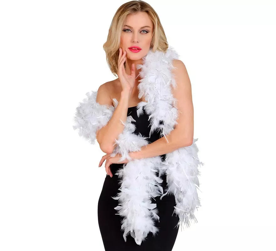 Translation missing: it.Boa de Plumas con espuma plateada de 1,80 m y 50 g en varios colores