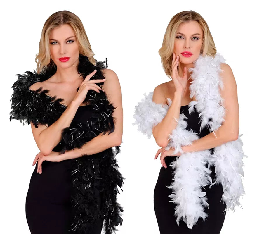 Translation missing: it.Boa de Plumas con Espuma plateada de 1,80 m y 80 g en varios colores