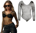Body negro con Pedrería para mujer