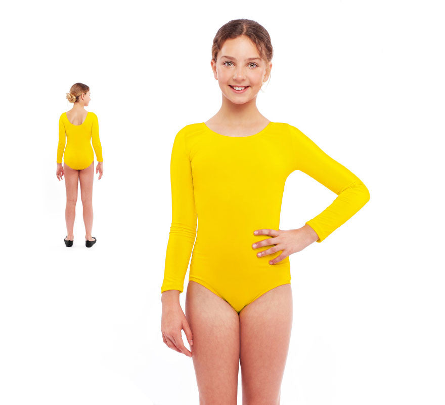 Translation missing: it.Body o Maillot amarillo manga larga para niña
