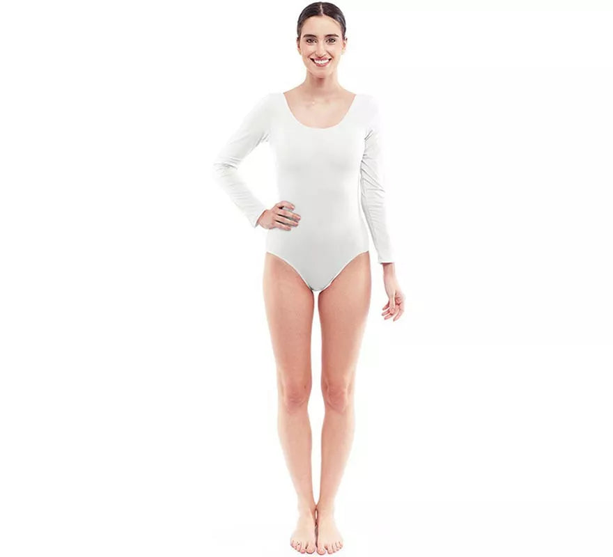 Translation missing: it.Body o Maillot blanco manga larga para mujer