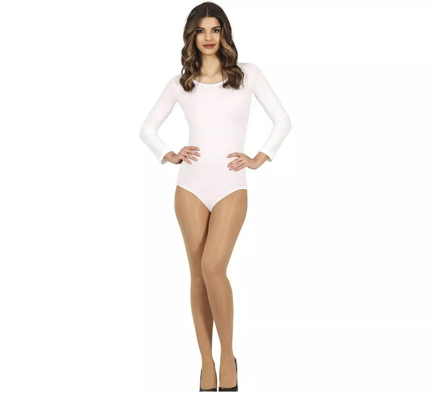 Translation missing: it.Body o Maillot Blanco manga larga para mujer