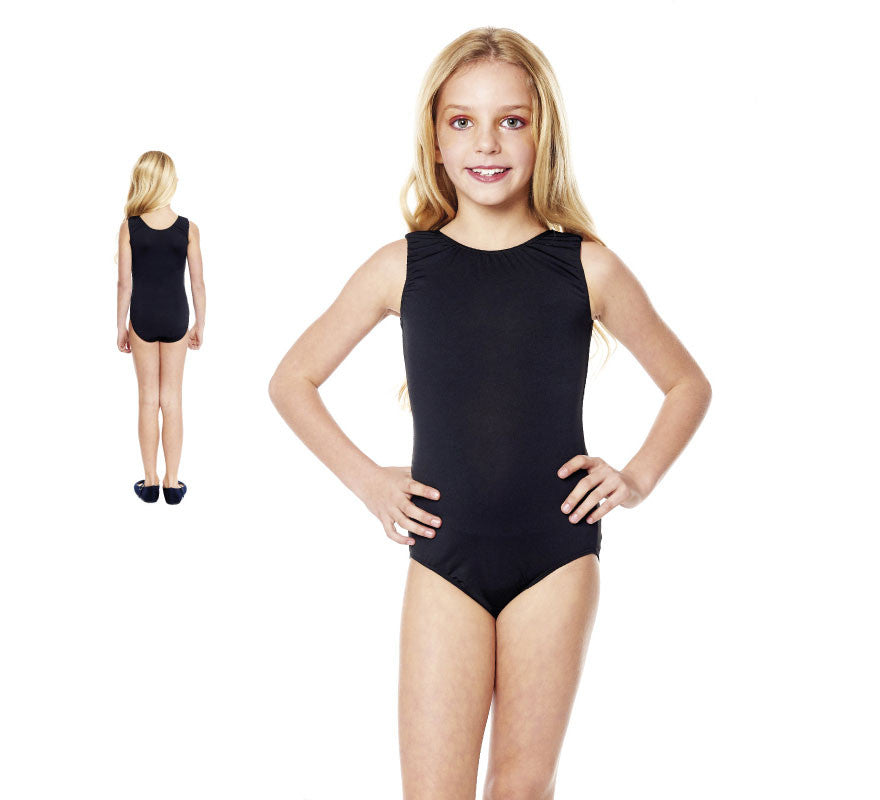 Translation missing: it.Body o Maillot con tirante ancho negro para niña