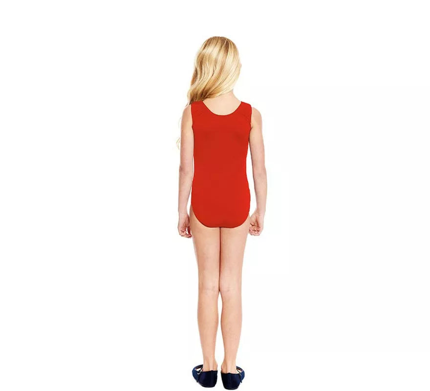 Translation missing: it.Body o Maillot con tirante ancho rojo para niña