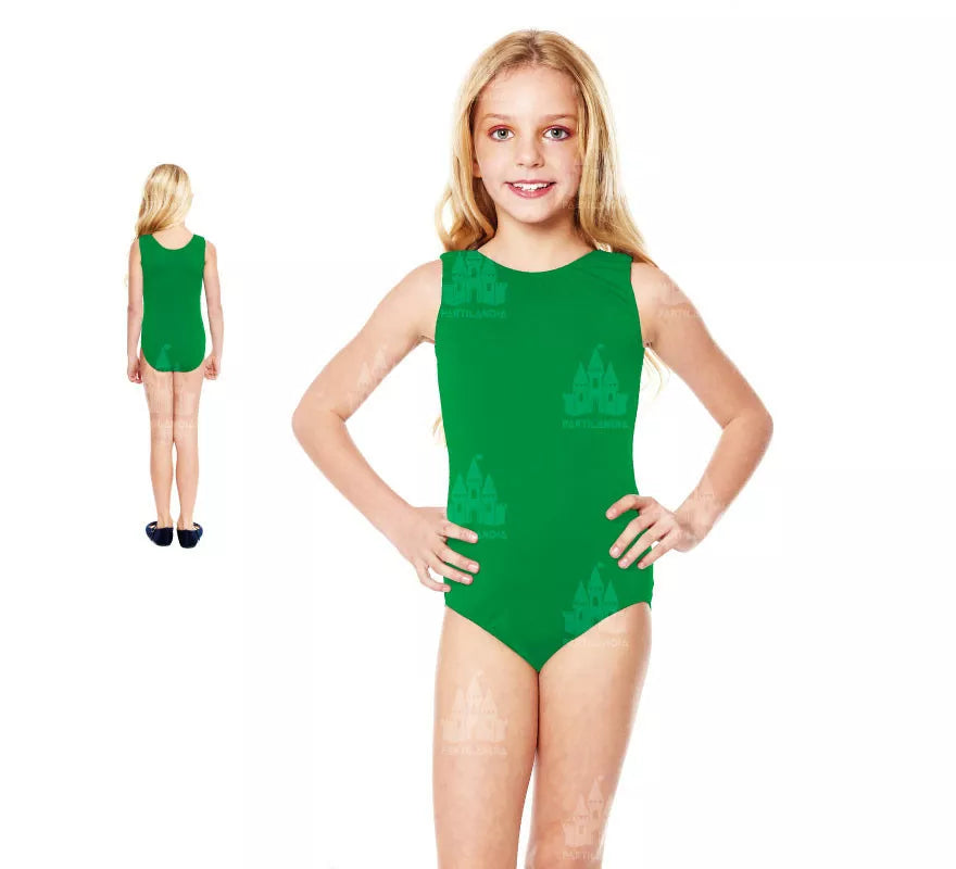 Body o Maillot con tirante ancho verde para niña