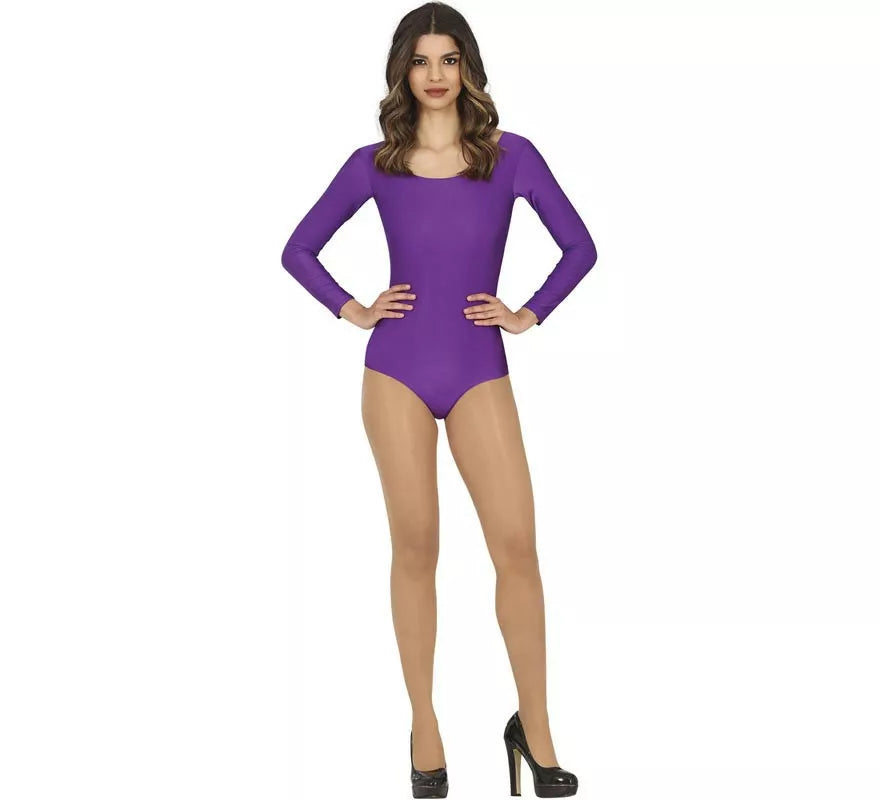 Translation missing: es.Body o Maillot Lila manga larga para mujer