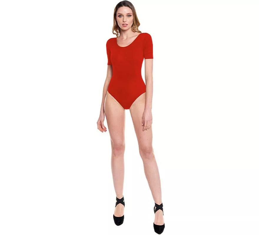 Translation missing: es.Body o Maillot manga corta rojo para mujer