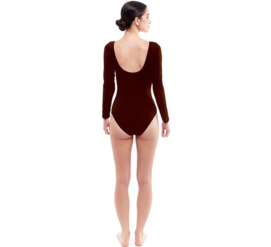 Translation missing: it.Body o Maillot marrón oscuro manga larga para mujer
