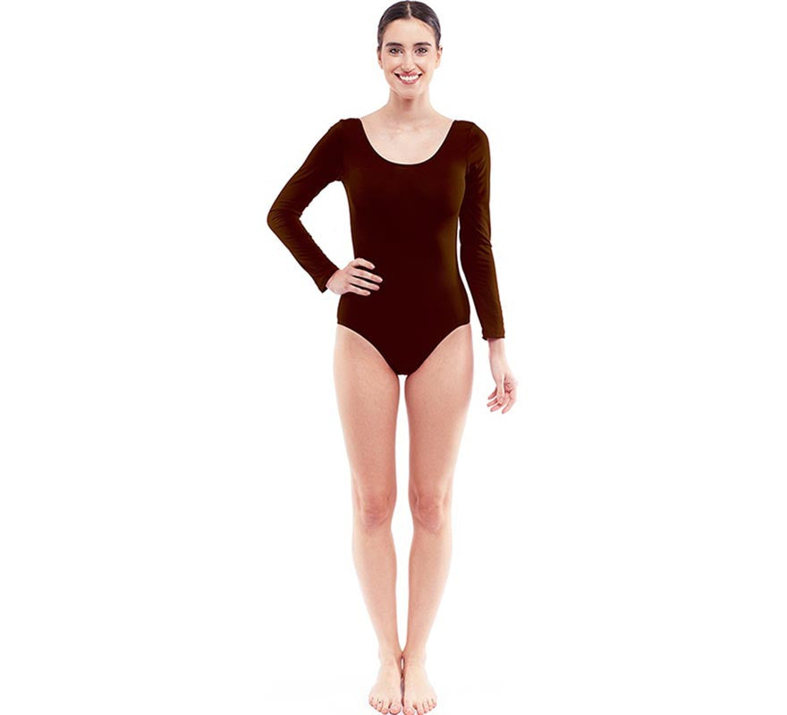 Translation missing: it.Body o Maillot marrón oscuro manga larga para mujer