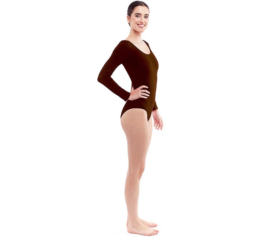 Translation missing: it.Body o Maillot marrón oscuro manga larga para mujer