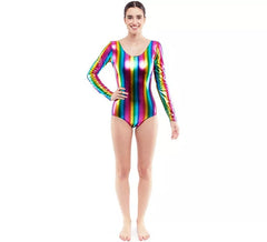 Body o body metallico multicolore da donna