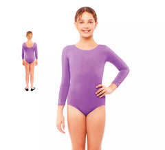 Body o maglia viola a maniche lunghe per bambina