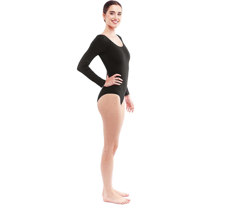 Translation missing: it.Body o Maillot negro manga larga para mujer