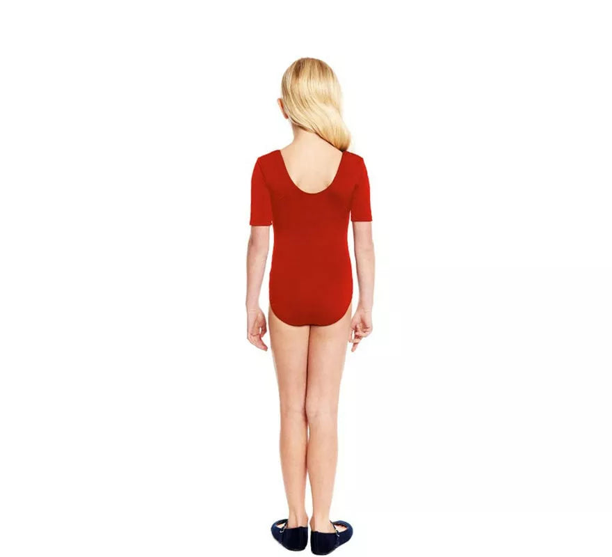 Translation missing: it.Body o Maillot rojo manga corta para niña