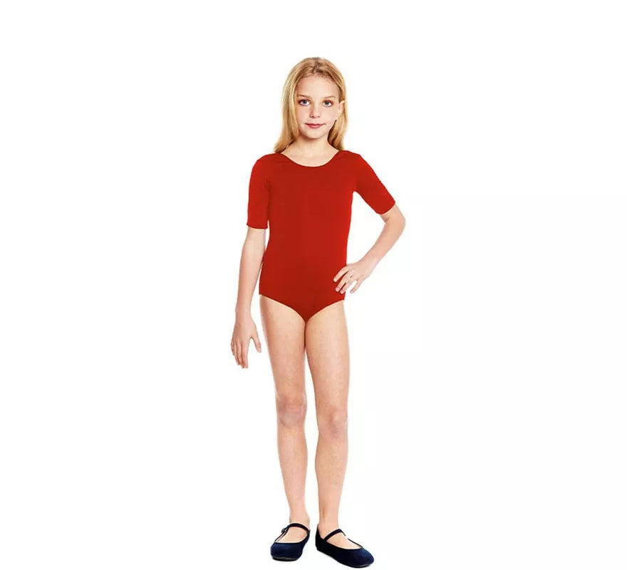 Translation missing: es.Body o Maillot rojo manga corta para niña