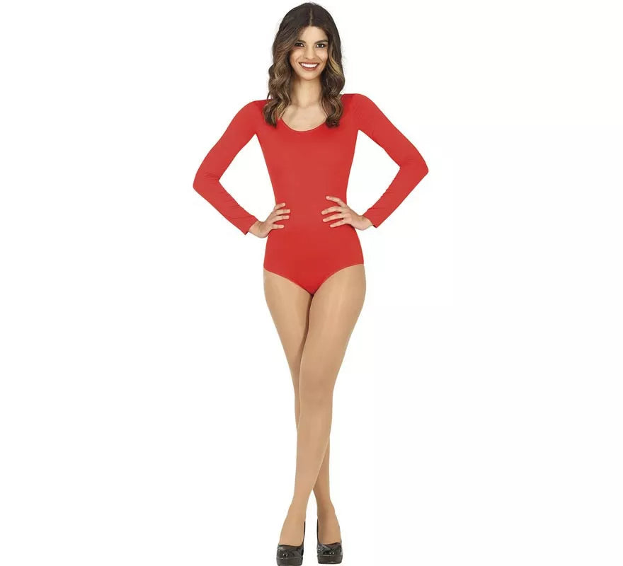 Translation missing: it.Body o Maillot Rojo manga larga para mujer