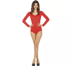 Body o Maillot Rojo manga larga para mujer