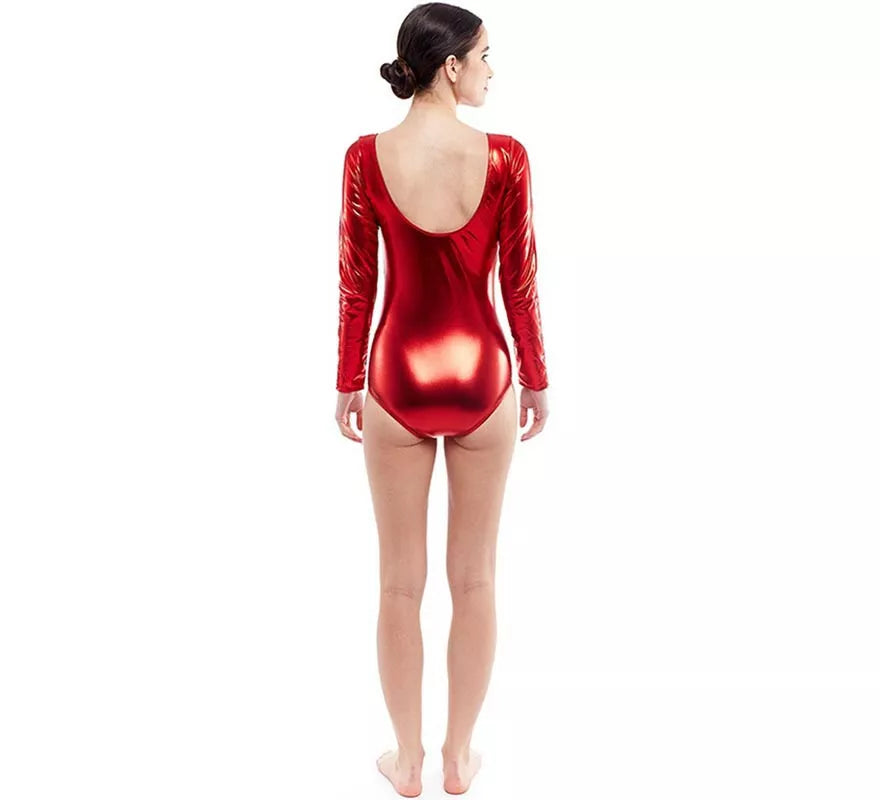Translation missing: it.Body o Maillot rojo metal manga larga para mujer