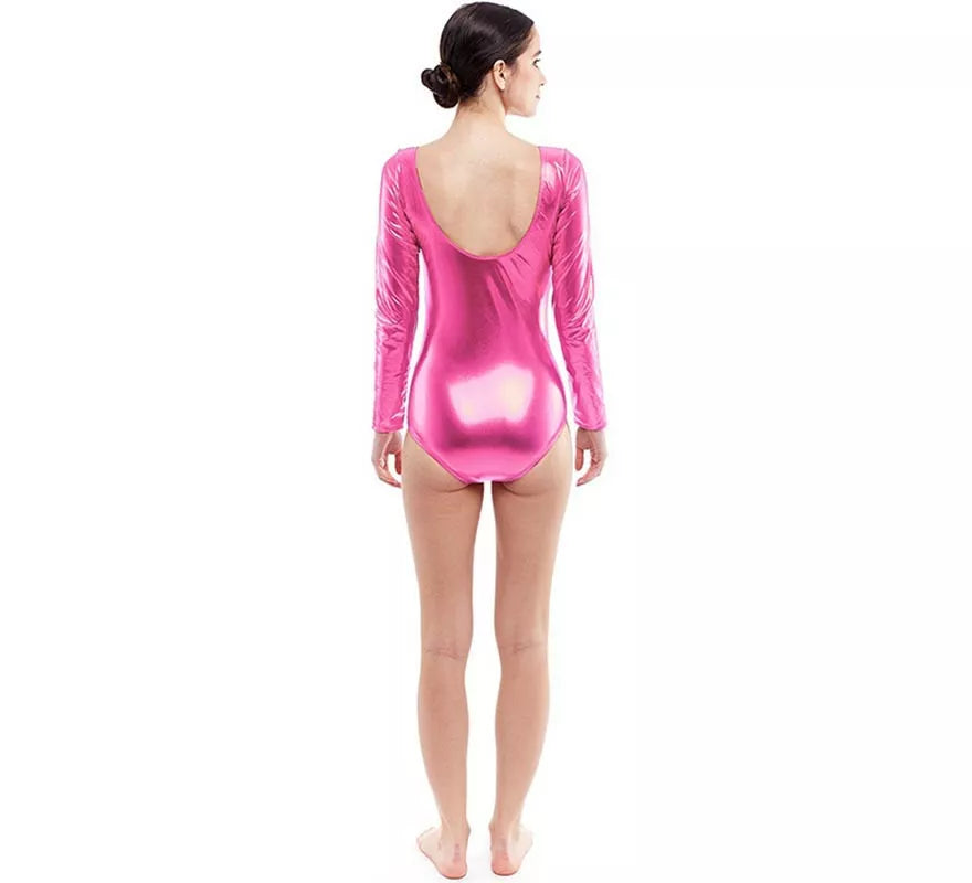 Translation missing: it.Body o Maillot rosa metal manga larga para mujer