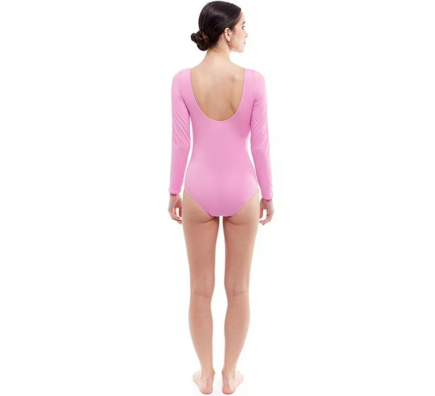 Translation missing: it.Body o Maillot rosa suave manga larga para mujer