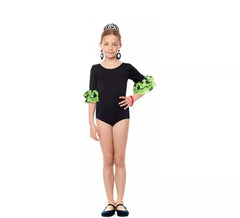 Body o body Sevillana con Lunar Ruffle nero e verde per ragazza