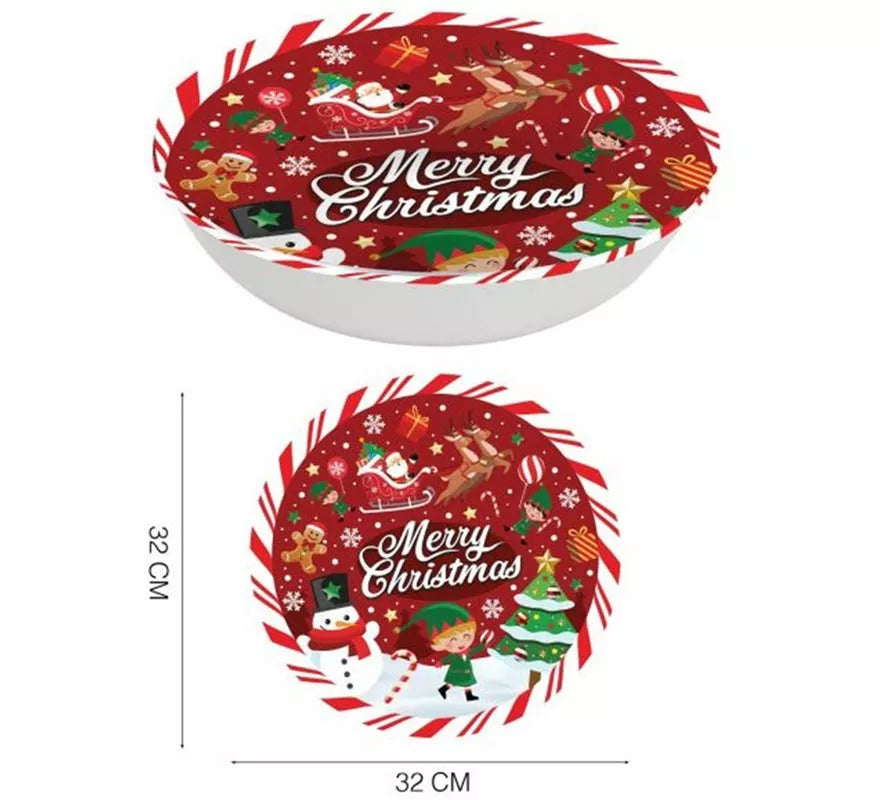 Translation missing: it.Bol Merry Christmas rojo de pvc de 32 cm