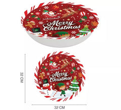 Ciotola Merry Christmas in pvc rosso da 32 cm