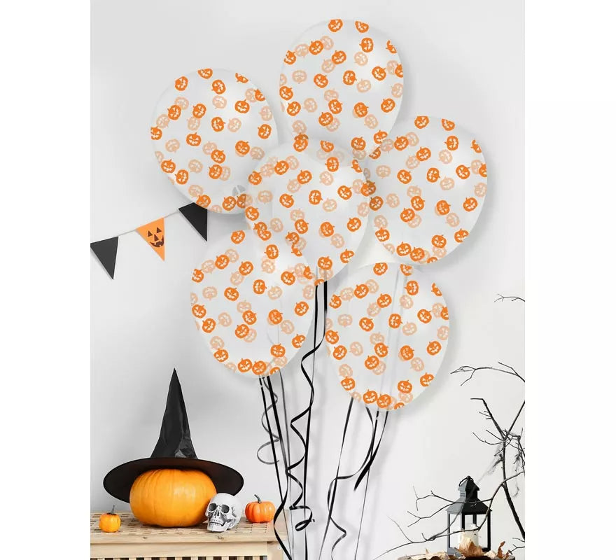 Bolsa 10 Globos con Confeti Calabaza