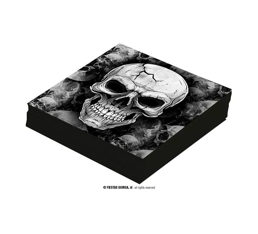 Translation missing: es.Pack de 12 Servilletas Calavera Temible de 33x33 cm