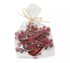 Neve Fiocco di neve bag 3 Red assortimenti di legno