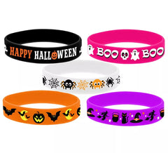 Confezione da 5 braccialetti in silicone per Halloween