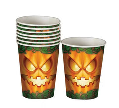 Borsa 6 bicchieri 10 cm zucca di halloween