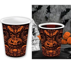 Confezione da 6 bicchieri gotici di zucca 240 ml 9 cm