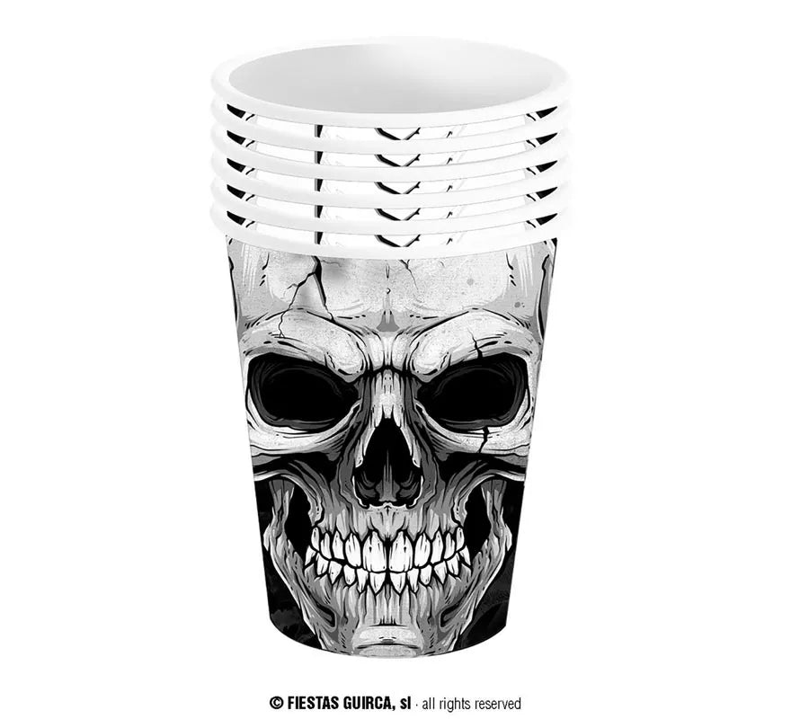Translation missing: es.Pack de 6 Vasos Calavera Temible de 240 ml