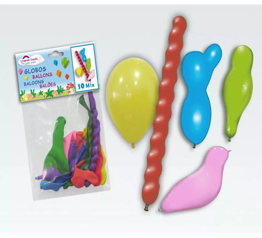 Translation missing: it.Bolsa de 10 Globos de látex Mixtos de colores