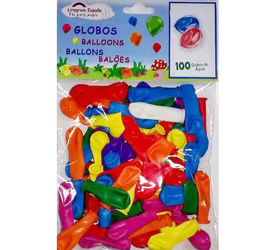 Translation missing: it.Bolsa de 100 Globos látex de Agua de colores
