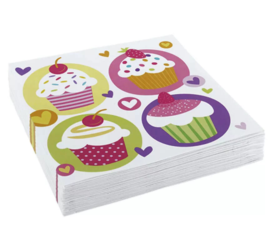 Translation missing: it.Bolsa de 20 Servilletas de Cupcake de 33x33 cm