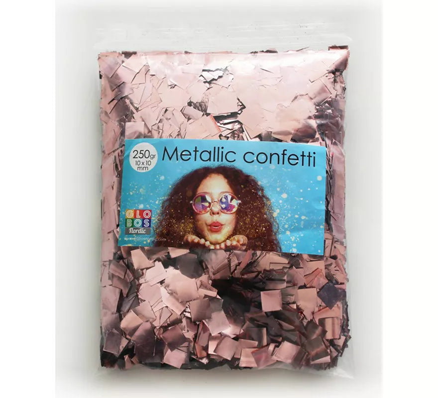 Translation missing: it.Bolsa de 250 g de Confetti Color Oro Rosa cuadrado de 10x10 mm