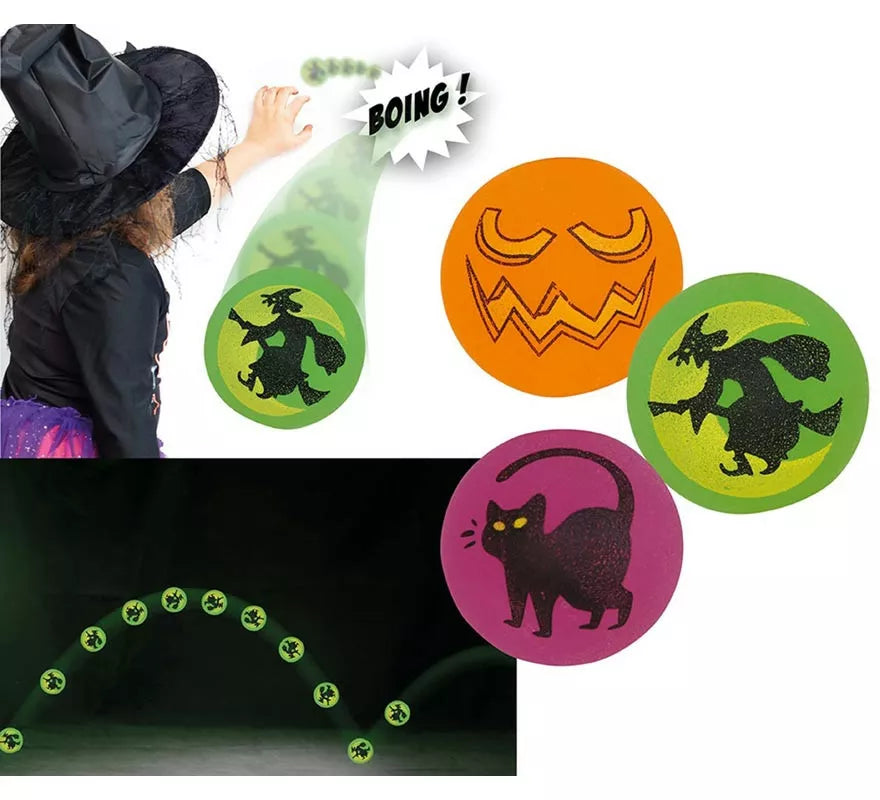 Bolsa de 3 Pelotas de Goma Halloween Surtidas 4.5 cm