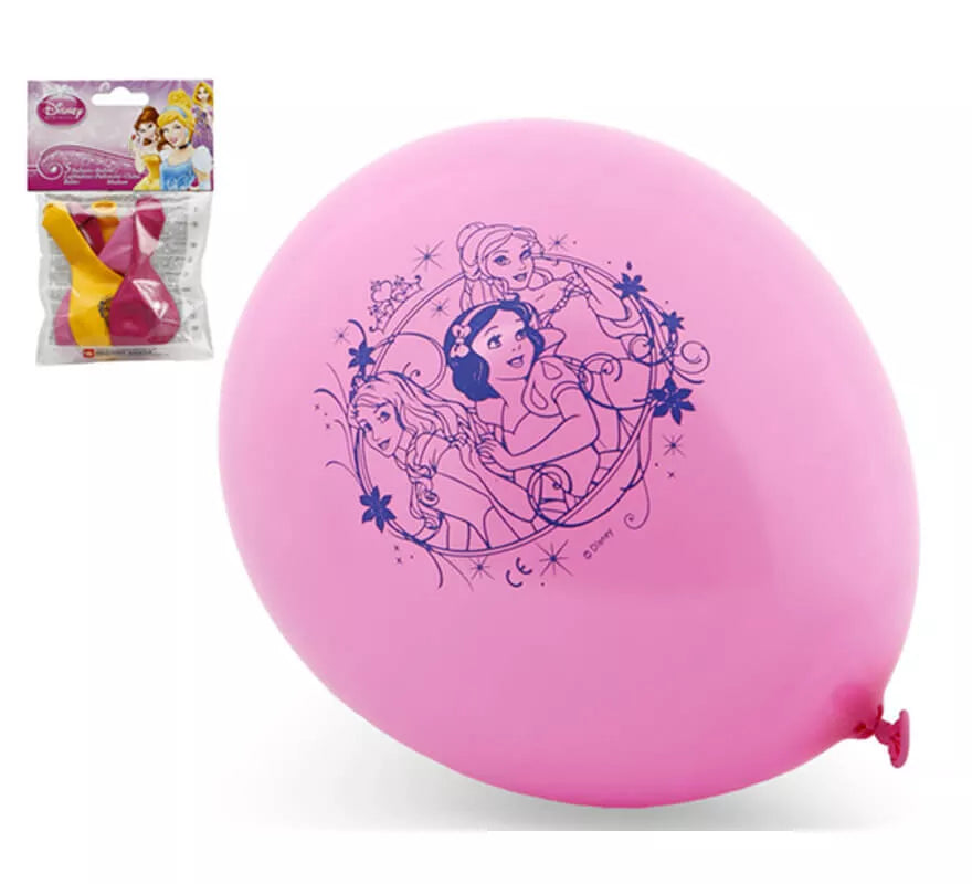 Translation missing: it.Bolsa de 5 Globos de Princesas colores surtidos de 23 cm