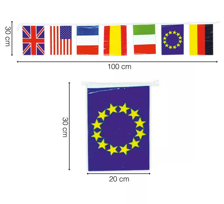 Translation missing: it.Bolsa de 50m de Bandera Internacional de 20x30cm de plástico