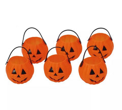 Sacchetto di 6 zucche di 7 cm per Halloween