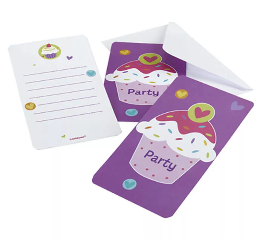 Translation missing: it.Bolsa de 6 Invitaciones de Cupcake con sobres