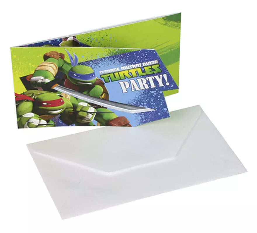 Translation missing: it.Bolsa de 6 Invitaciones de las Tortugas Ninja Mutantes