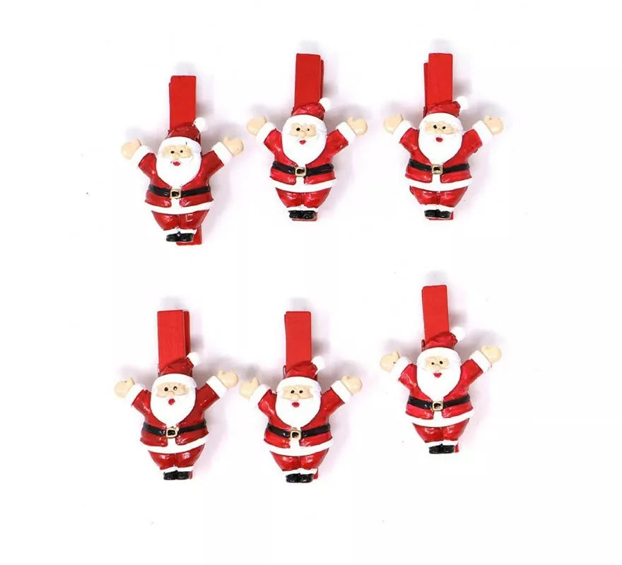 Translation missing: it.Bolsa de 6 Pinzas Papa Papá Noel 3 cm