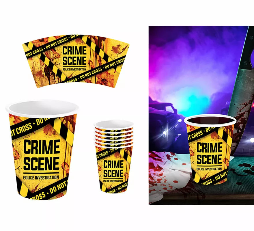 Translation missing: it.Bolsa de 6 Vasos Escena de Crimen 9 cm