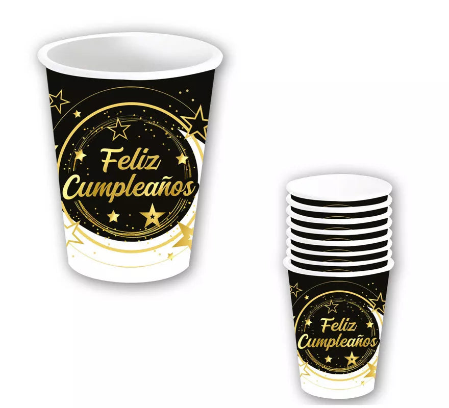 Translation missing: es.Bolsa de 6 Vasos Feliz Cumpleaños de 240 ml-9 cms