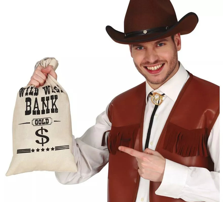 Translation missing: es.Bolsa de tela para el dinero para Vaquero, Ladrón Bancos 42X22 cm